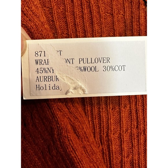 NWT L’AGENCE Wrap Front Pullover, Auburn, Sz XS, Wool Blend, Comfort, Cozy - Picture 3 of 5